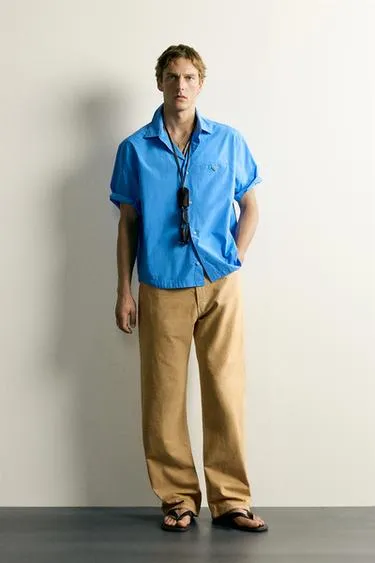 Рубашка Relaxed Fit из поплина- Заказать в России
