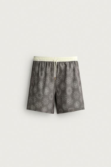 Zara Длинные плавки с контрастным поясом