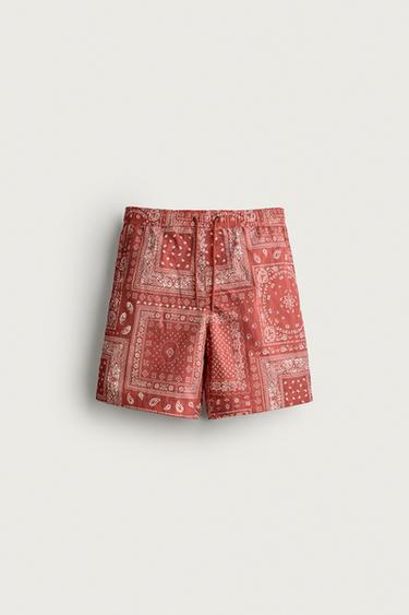 Zara Длинные плавки с принтом бандана