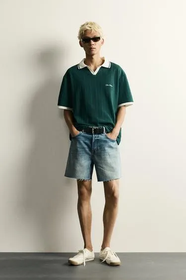 Поло Relaxed Fit с фактурной вышивкой
