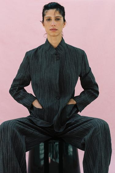 Zara Блейзер из льна в полоску — коллекция ZARA «ZW»