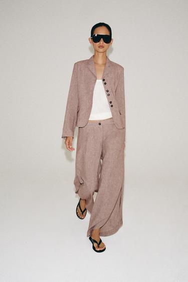 Zara Льняные брюки с разрезами — коллекция ZARA «ZW»