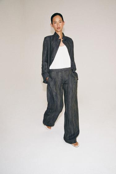 Zara Брюки из льна в полоску — коллекция ZARA «ZW»