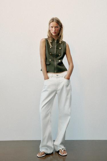 Zara Жилет с застежкой-молнией
