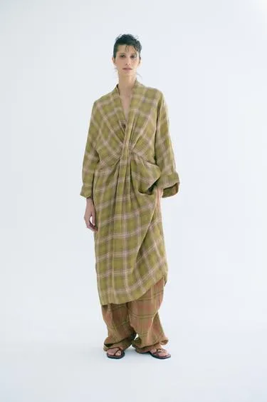 Льняное платье в клетку — Zw Collection