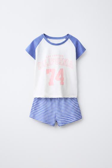 Zara 6-14 лет/пижама с принтом VARSITY