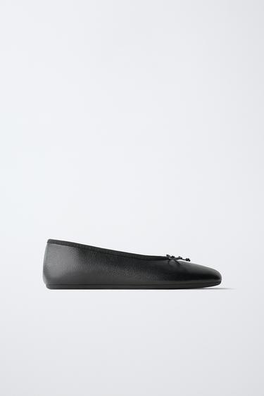 Zara Балетки с кожаным бантом