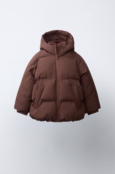Zara Стеганая куртка с капюшоном 