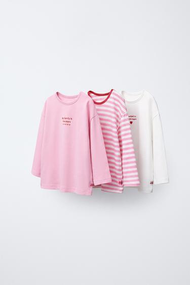 Zara Набор из трех лонгсливов с нашивкой купить с доставкой.