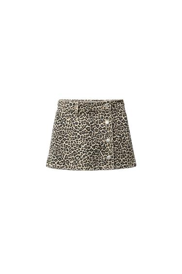 Zara Юбка из твила с анималистическим принтом