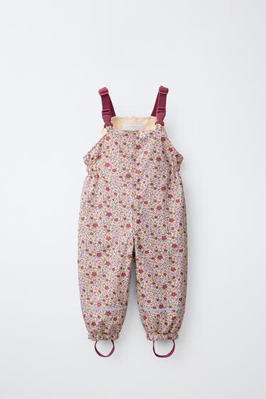 Zara Водостойкий комбинезон с цветочным принтом и флисом
