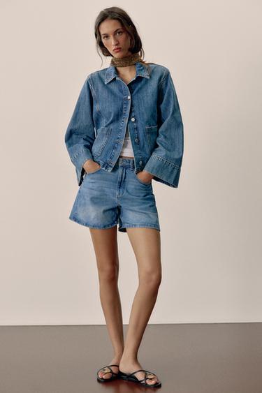 Zara Укороченная джинсовая куртка Z1975