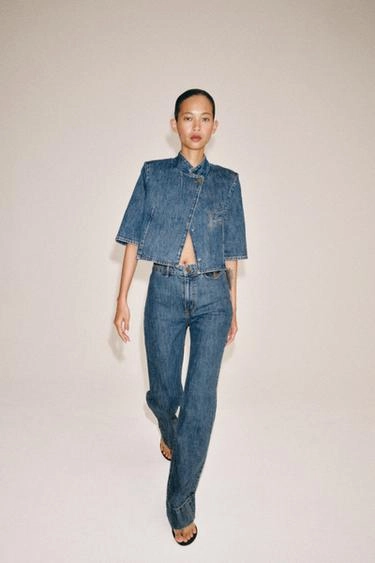 Укороченный джинсовый блейзер коллекция Zara «Zw»