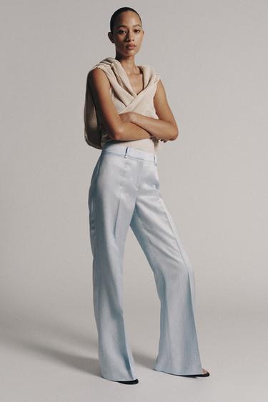 Zara Брюки клеш из смесового льна — коллекция ZARA «ZW»