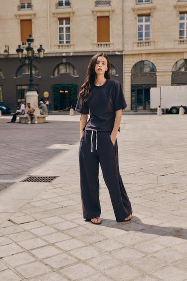 Zara Приталенная футболка из хлопка
