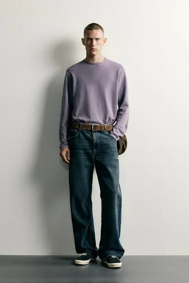 Свитер Relaxed Fit из стираной ткани с фактурой- Заказать в России