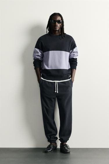 Свитер свободного кроя в стиле Color Block