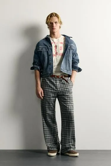 Брюки Flare Fit в клетку