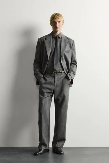 Костюмные брюки Relaxed Fit из 100% шерсти