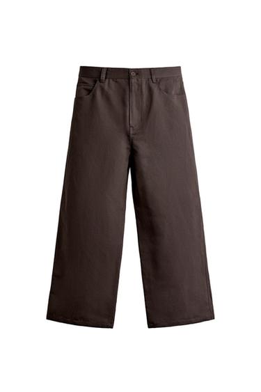 Zara Брюки  из хлопка и льна