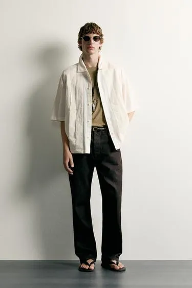 Рубашка со складками Relaxed Fit- Заказать в России