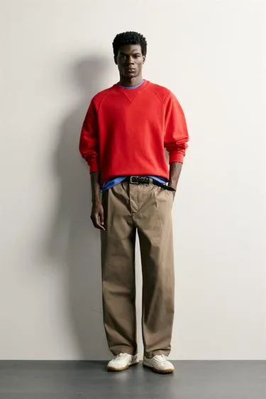 Брюки Relaxed Fit со складками- Заказать в России