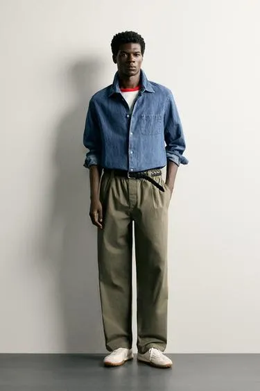 Брюки Relaxed Fit со складками- Заказать в России