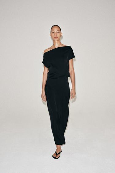 Zara Асимметричное атласное платье коллекция ZARA «ZW»