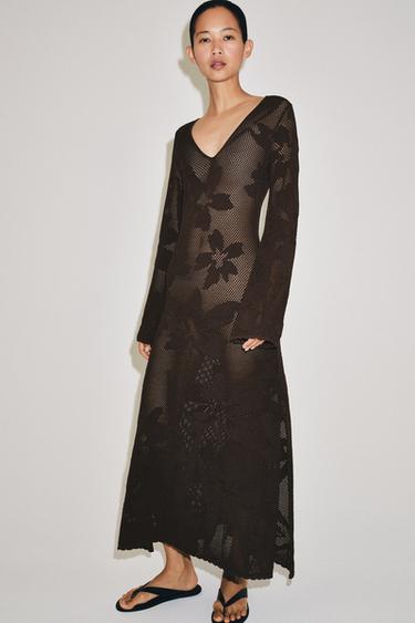 Zara Длинное трикотажное платье