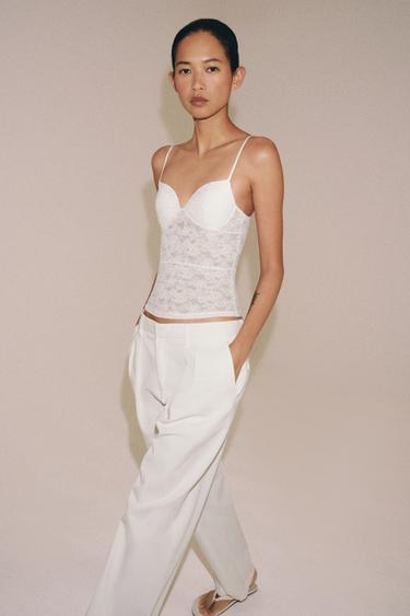 Zara Топ с кружевными бретелями