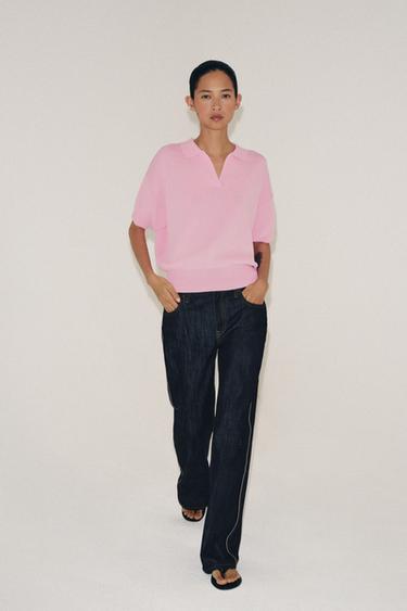 Zara Трикотажное поло с короткими рукавами