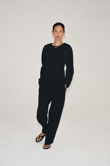 Zara Укороченные широкие брюки