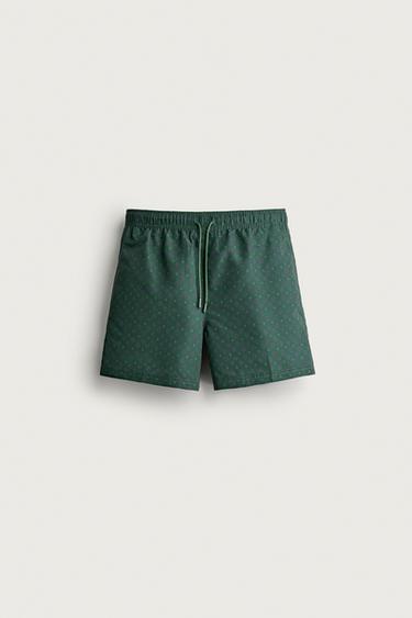 Zara Плавки средней длины с геометрическим принтом