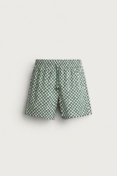 Zara Удлиненные плавательные шорты в клетку