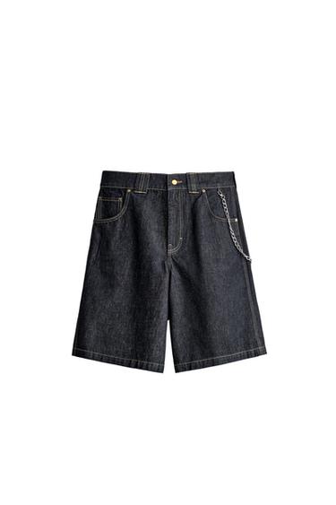 Zara Джинсовые шорты  с цепочкой