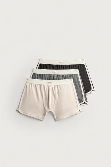 Zara Набор из 3-х трусов-боксеров с контрастной отделкой купить с доставкой.