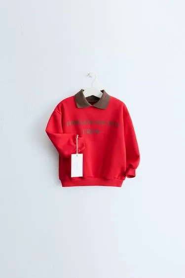 Zara Timeless — толстовка-поло с текстовым принтом- Заказать в России
