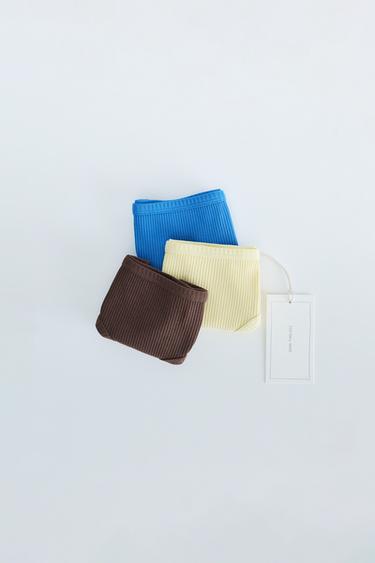Zara Timeless — набор из трех трусов в рубчик- Заказать в России
