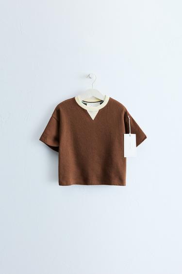 Zara Timeless — футболка с контрастным воротником