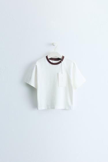 Zara Timeless: футболка с контрастной отделкой- Заказать в России