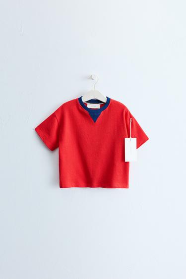 Zara Timeless — футболка с контрастным воротом- Заказать в России