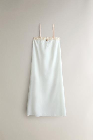 Zara Ночная сорочка с цветочным кружевом