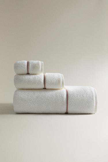 Zara Круглое махровое полотенце пастельно-розового цвета