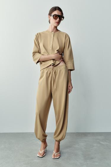 Zara Комбинированные брюки-джоггеры