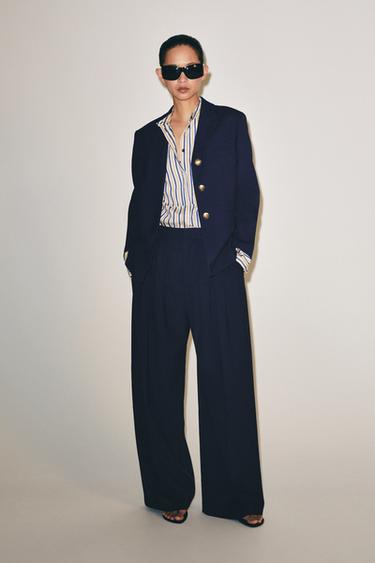Zara Широкие брюки с защипами — ZW COLLECTION