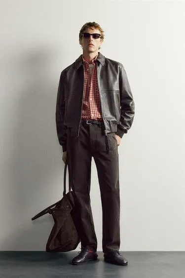 Кожаная куртка Zara «Aaron Levine»- Заказать в России
