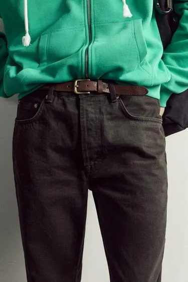 Кожаный ремень в винтажном стиле Aaron Levine X Zara