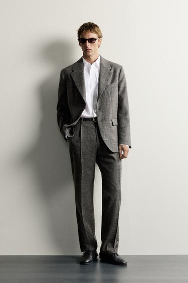 Zara Костюмные брюки из шерсти и льна ZARA «AARON LEVINE»