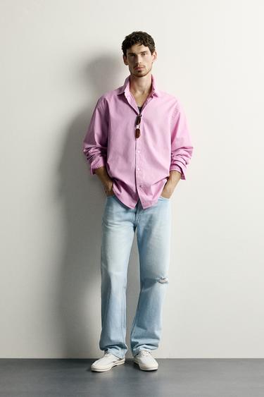 Рубашка Relaxed Fit с эффектом потертости