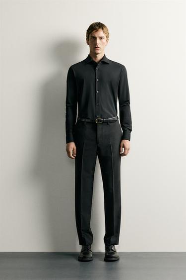 Рубашка Regular Fit из рельефной ткани